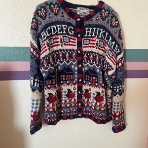 Alphabet teacher cardigan